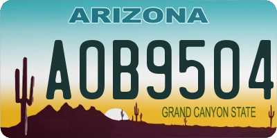 AZ license plate AOB9504