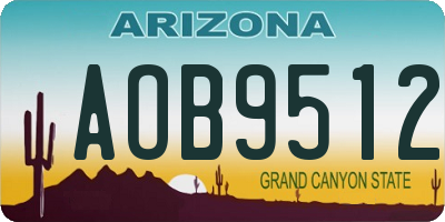 AZ license plate AOB9512