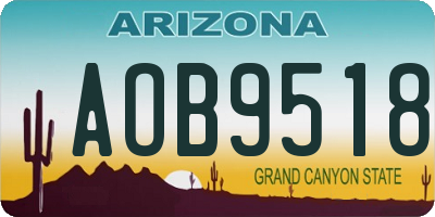 AZ license plate AOB9518
