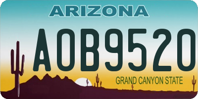 AZ license plate AOB9520