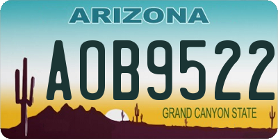 AZ license plate AOB9522