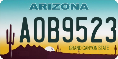 AZ license plate AOB9523