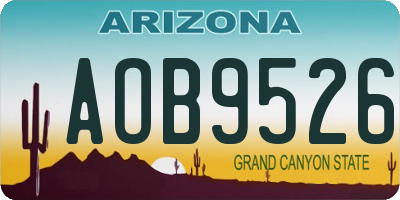 AZ license plate AOB9526