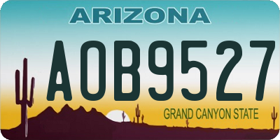 AZ license plate AOB9527