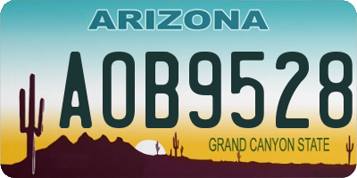 AZ license plate AOB9528