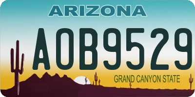 AZ license plate AOB9529