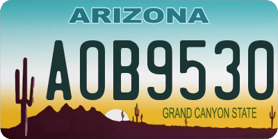 AZ license plate AOB9530