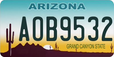 AZ license plate AOB9532
