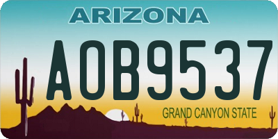 AZ license plate AOB9537