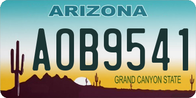 AZ license plate AOB9541
