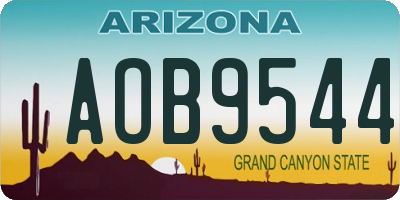 AZ license plate AOB9544