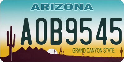 AZ license plate AOB9545