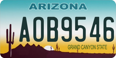 AZ license plate AOB9546