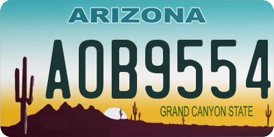 AZ license plate AOB9554