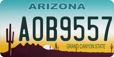 AZ license plate AOB9557