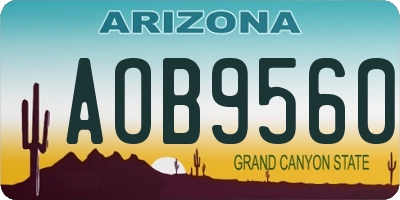 AZ license plate AOB9560