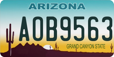 AZ license plate AOB9563