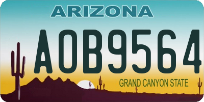 AZ license plate AOB9564