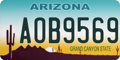 AZ license plate AOB9569