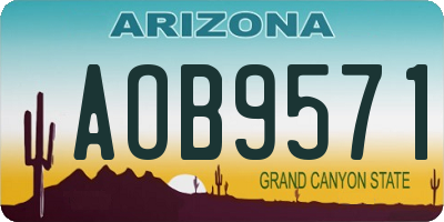 AZ license plate AOB9571