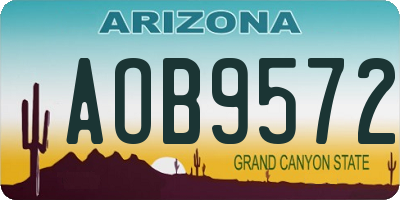 AZ license plate AOB9572
