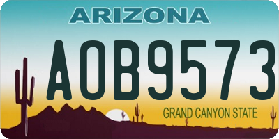 AZ license plate AOB9573