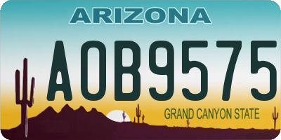 AZ license plate AOB9575