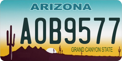 AZ license plate AOB9577