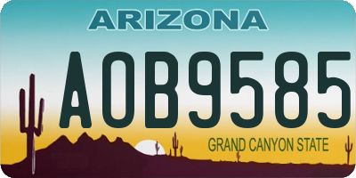 AZ license plate AOB9585