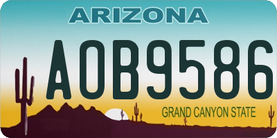 AZ license plate AOB9586