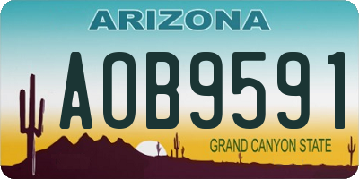 AZ license plate AOB9591