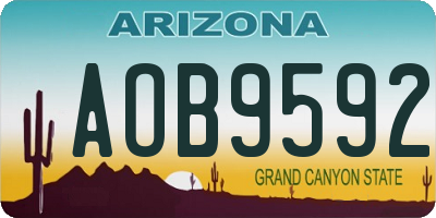 AZ license plate AOB9592