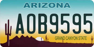 AZ license plate AOB9595