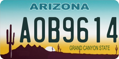 AZ license plate AOB9614
