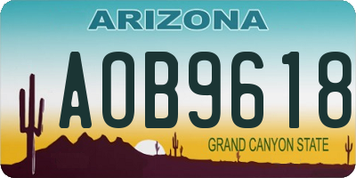 AZ license plate AOB9618