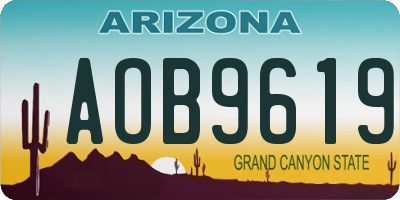 AZ license plate AOB9619