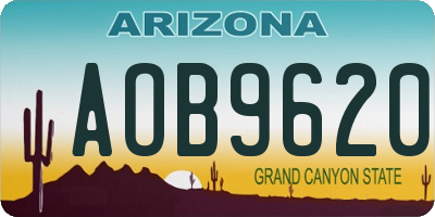 AZ license plate AOB9620