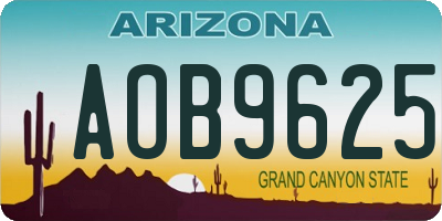 AZ license plate AOB9625