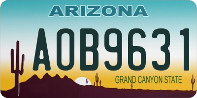 AZ license plate AOB9631