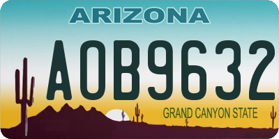 AZ license plate AOB9632
