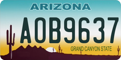 AZ license plate AOB9637