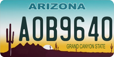 AZ license plate AOB9640
