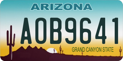 AZ license plate AOB9641