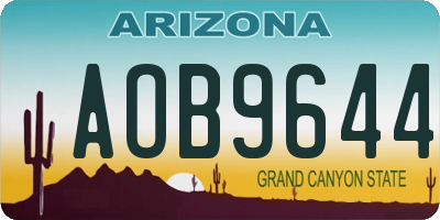 AZ license plate AOB9644