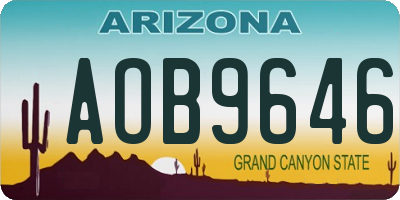 AZ license plate AOB9646