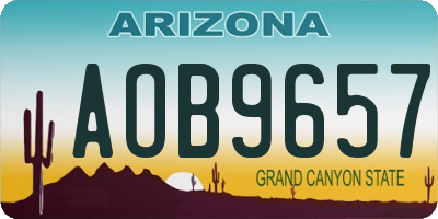 AZ license plate AOB9657