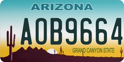 AZ license plate AOB9664