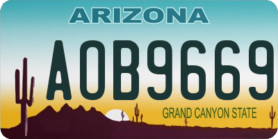AZ license plate AOB9669