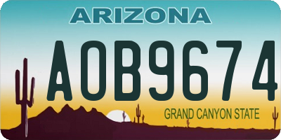 AZ license plate AOB9674
