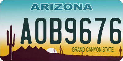 AZ license plate AOB9676